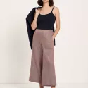 Trousers in linen and organic cotton