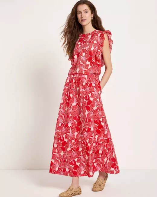 Organic cotton midi skirt