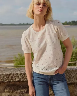 Blouse van biologisch katoenjersey