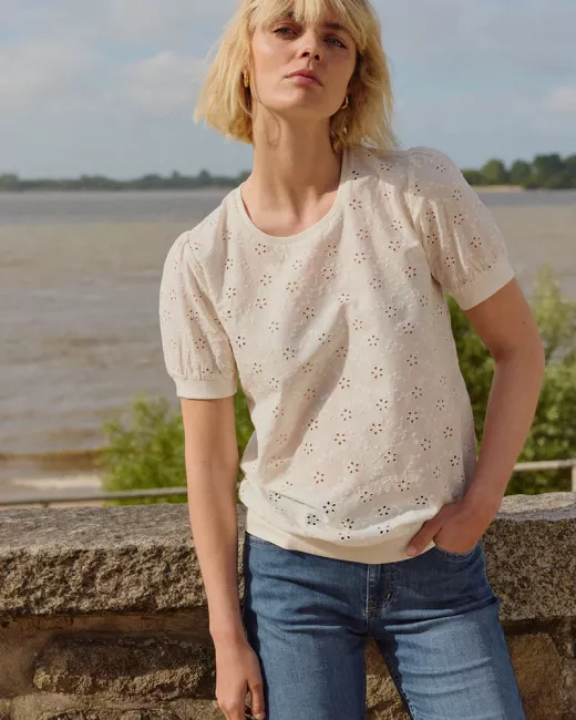 Blouse van biologisch katoenjersey