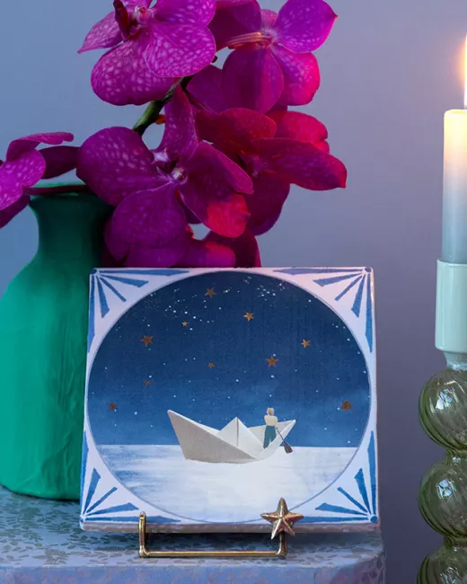 Handcrafted decorative ceramic tiles 10x10cm