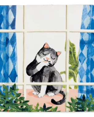 Handcrafted decorative ceramic tiles 10x10cm