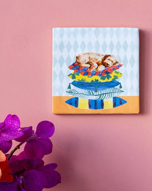 Handcrafted decorative ceramic tiles 10x10cm