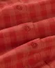 THINKING MU - Blouse RED CHECKS SEERSUCKER ANE