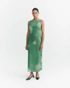 THINKING MU - Robe longue verte Typia Sunniva
