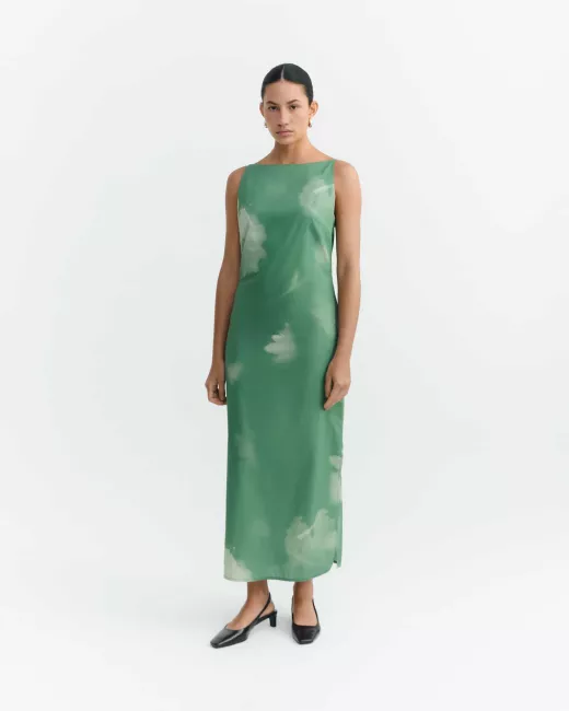 THINKING MU - Robe longue verte Typia Sunniva