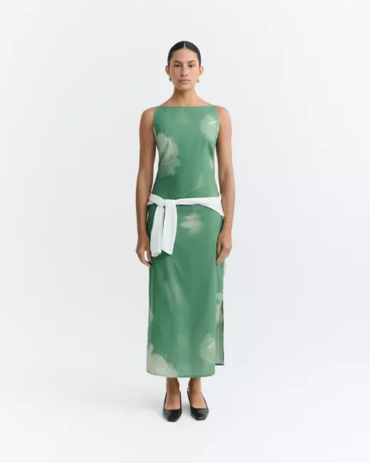 THINKING MU - Robe longue verte Typia Sunniva