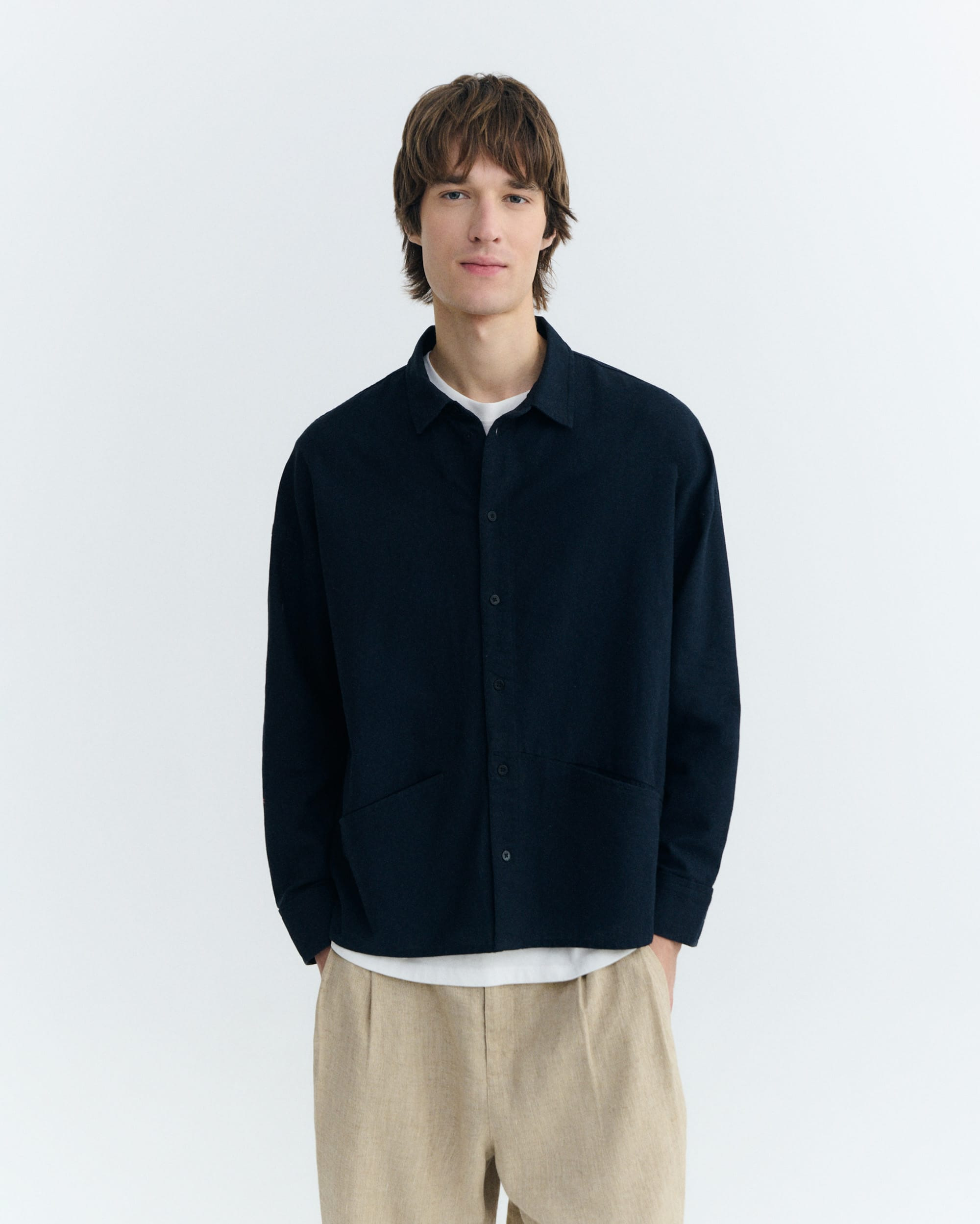 THINKING MU - JIM thick fabric shirt