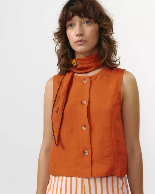 CAMBRIC STRIPES JUSTINE TOP