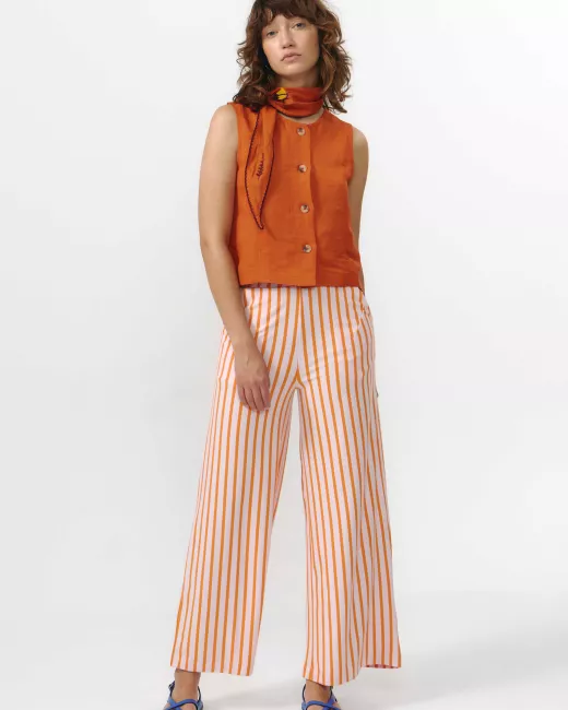 CAMBRIC STRIPES JUSTINE TOP