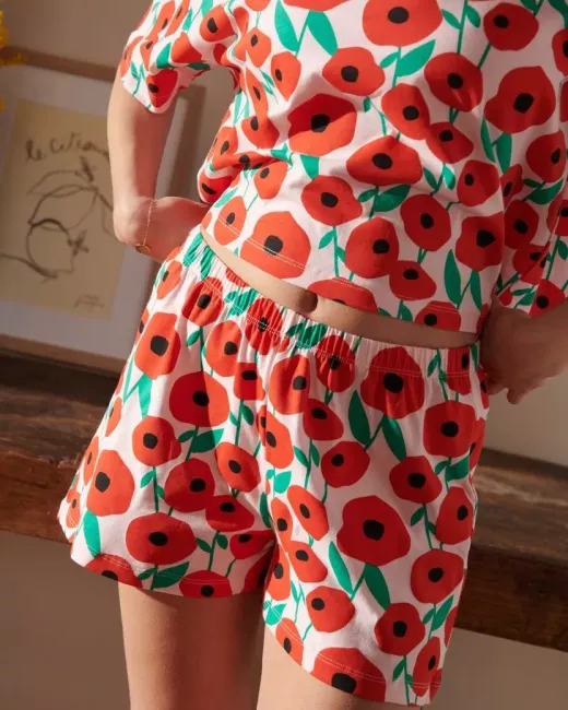 We are Jolies - Pyjama en coton bio - Coquelicot Rose