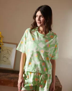 Biologisch katoenen pyjama - Marinière Coeurs