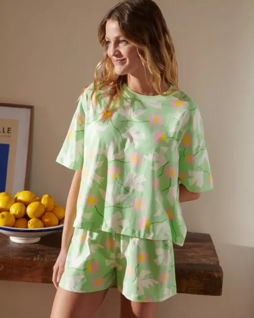 We are Jolies - Pyjama en coton bio Bird Vert