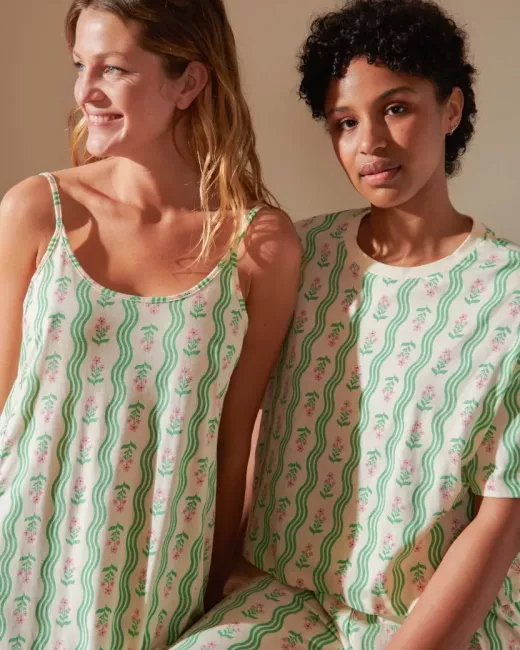 We are Jolies - Pyjama long en coton bio Vagues Provençales
