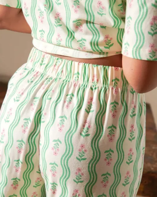 We are Jolies - Pyjama long en coton bio Vagues Provençales