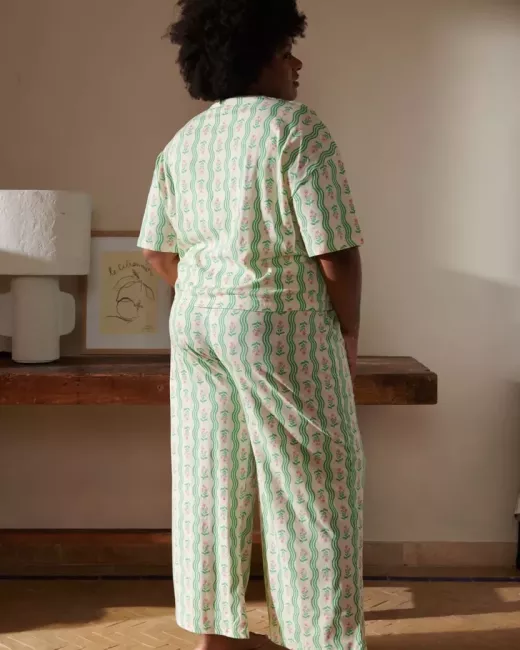 We are Jolies - Pyjama long en coton bio Vagues Provençales