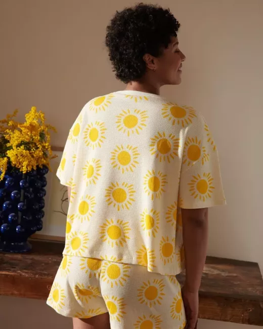 Biologisch katoenen Wafelstructuur pyjama