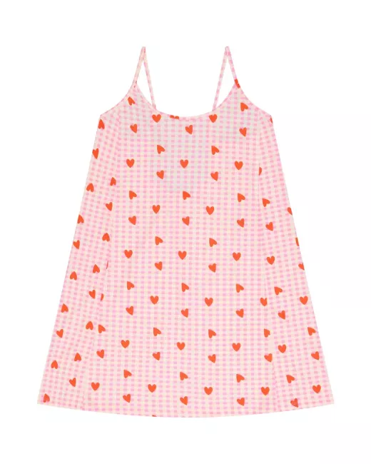 We are Jolies - Nuisette en coton bio Vichy Coeurs Rose