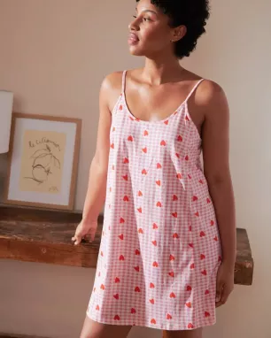 We are Jolies - Nuisette en coton bio Vichy Coeurs Rose