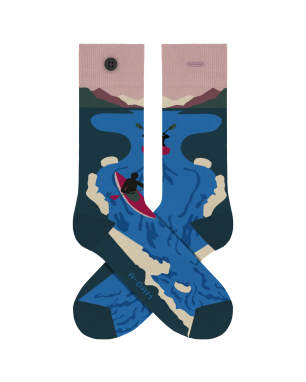 A-DAM - Chaussettes en coton bio Blue Kayaking