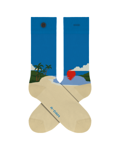 A-DAM - Chaussettes en coton bio Ecru Beach