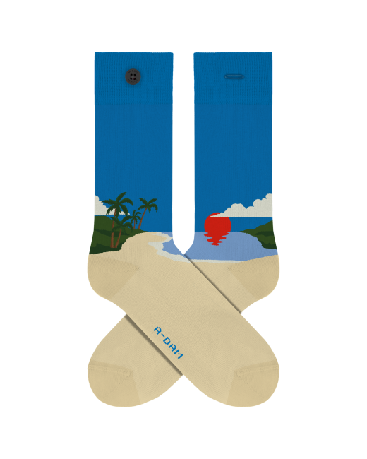 A-DAM - Chaussettes en coton bio Ecru Beach