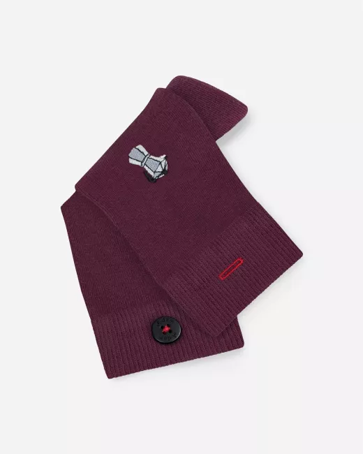 A-DAM - Chaussettes en coton bio Percolator Burgundy