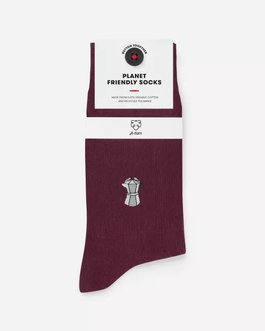 A-DAM - Chaussettes en coton bio Percolator Burgundy