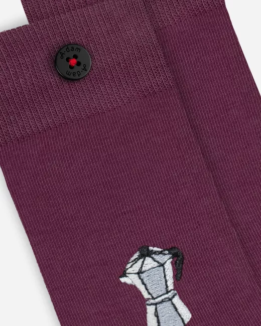 A-DAM - Chaussettes en coton bio Percolator Burgundy