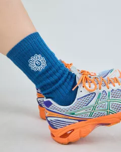 Asis Percales Daisy blue bio katoenen sokken