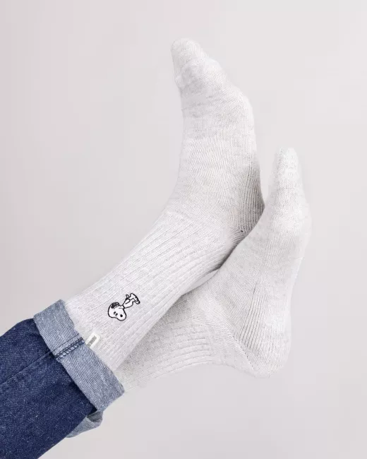Asis Percales Daisy blue organic cotton socks