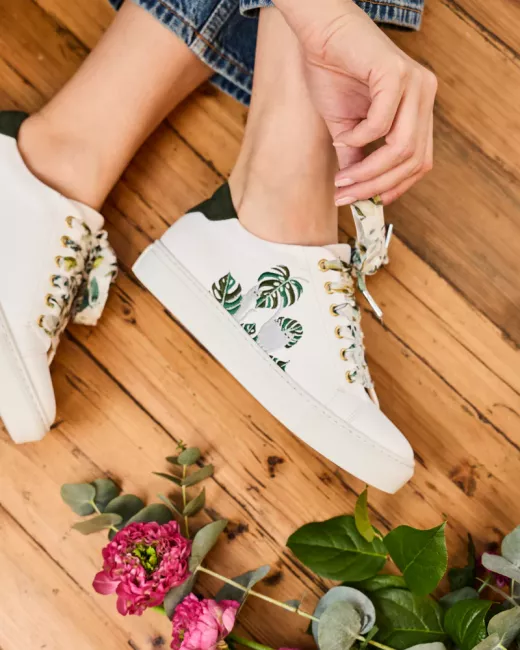 Minuit sur Terre - Baskets vegan Bellecombe Monstera