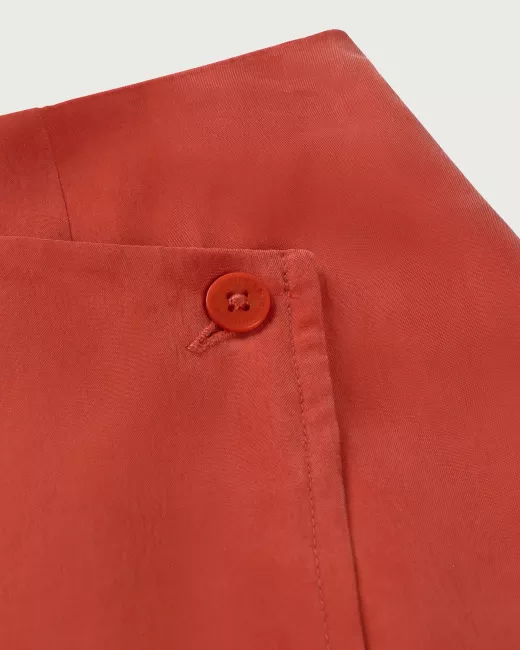 THINKING MU - Jupe longue en cupro rouge Selina