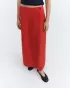 Selina long red cupro skirt