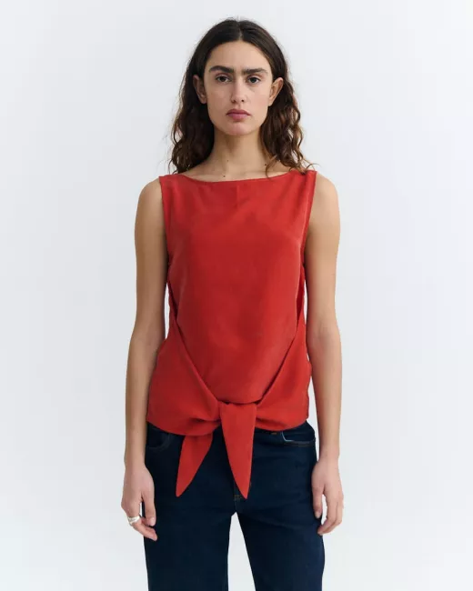 THINKING MU - Top cupro rouge Solea