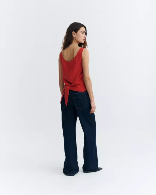 THINKING MU - Top cupro rouge Solea