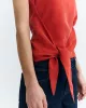 Selina long red cupro skirt