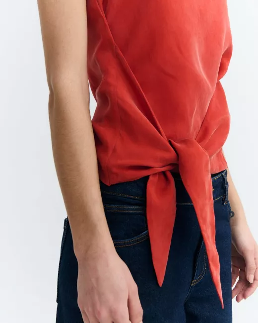 THINKING MU - Top cupro rouge Solea