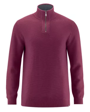 HempAge - Pull col zippé en chanvre et coton biologique