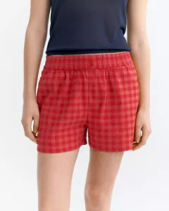 THINKING MU - Short en seersucker rouge Geraldine