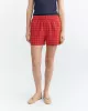 THINKING MU - Short en seersucker rouge Geraldine