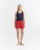 Short ORANGERED CUADRITO GERANIO