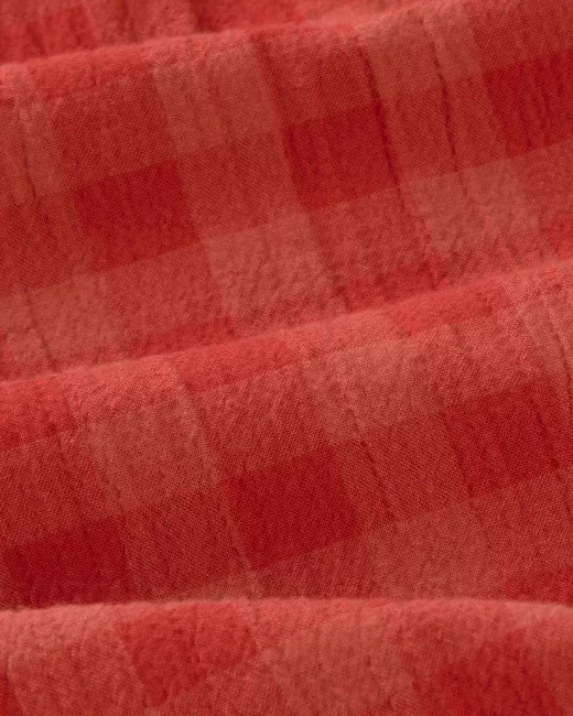 THINKING MU - Short en seersucker rouge Geraldine