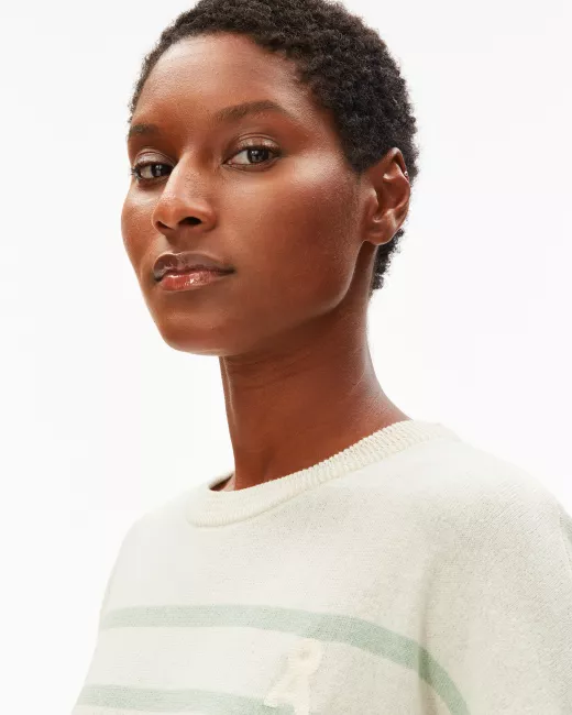 Armedangels - Pull coupe ample LIZAA LINO STRIPES