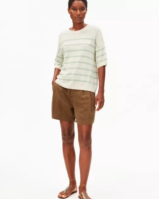 Armedangels - Pull coupe ample LIZAA LINO STRIPES