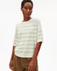 Armedangels - Striped navy short-sleeved sweater LIZAA LINO STRIPES