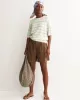 Armedangels - Striped navy short-sleeved sweater LIZAA LINO STRIPES