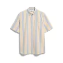 Chemise lignée à manches courtes en coton biologique