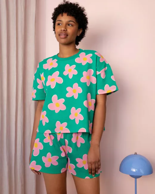 Waffle-textured organic cotton pyjama - Souléu