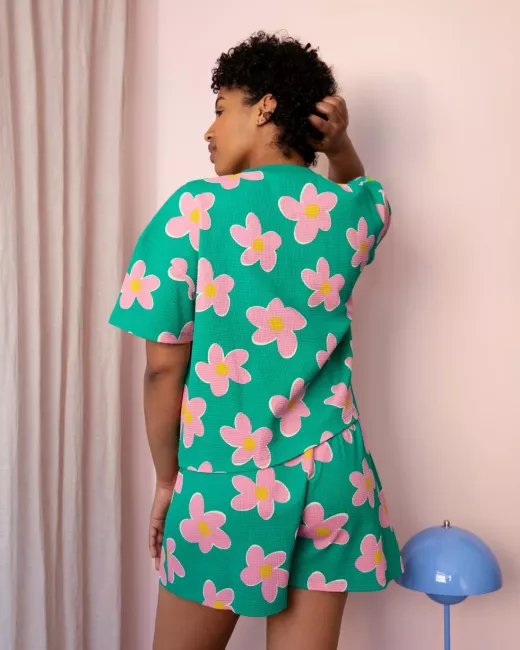 Waffle-textured organic cotton pyjama - Souléu